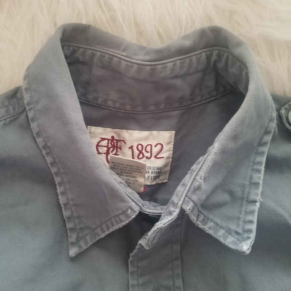 💥5/$25 Abercrombie & Fitch Military Two Pocket Overshirt In Khaki - Picture 2 of 13